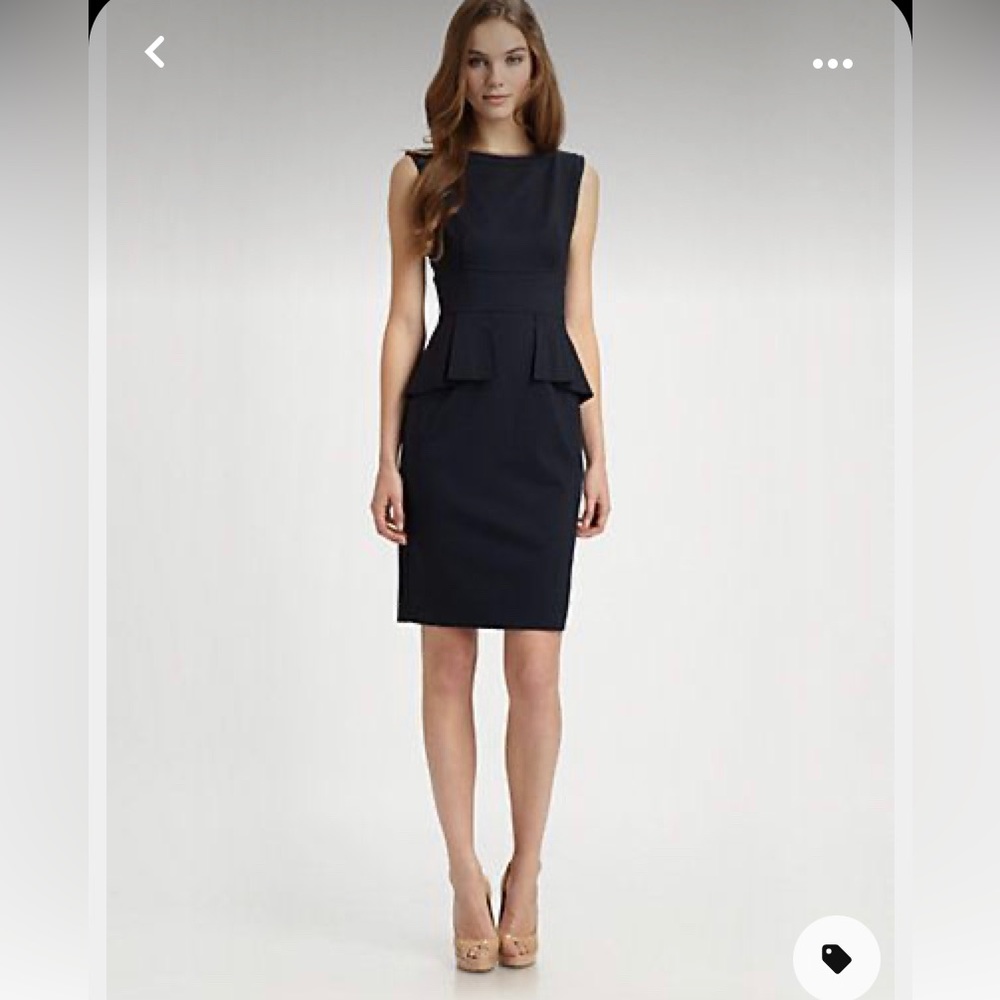 Elie Tahari black peplum sleeveless dress